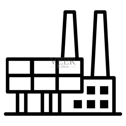 工厂图标矢量插图平面设计